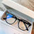 网红韩版防蓝光眼镜护眼男女潮平光镜手机眼镜框架 黑色框 眼镜100度镜盒+镜布