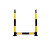 u型防撞柱钢管固定桩加油站m型防撞栏杆加厚防护栏道路警示柱 M型114*1500*60*3.0*5.0黑底黄