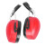 工业级防噪音耳罩挂安全帽隔音降噪静音防护打磨割草机劳保配帽式 (红色)插槽式耳罩
