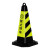 路锥反光锥交通隔离墩禁止停车警示牌PU橡胶方锥重8斤锥形橡胶路 8斤-黑黄-无字款