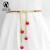 酷奇袋鼠（KUQIDAISHU）腰链女款细珍珠装饰百搭腰绳系带裙子腰带女韩版时尚金属皮带裙带 红色 120cm