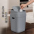 鲁识垃圾桶带盖办公室家用卫生间厕所厨房分类塑料摇盖大垃圾桶10L卡其色