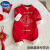 迪士尼（Disney）婴儿秋冬抓周礼服中国风男女宝宝加绒一岁生日百天满月周岁拜年服 红色【福气满满】 90