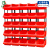 齐鲁安然 加厚组合式零件盒物料盒收纳盒工具盒螺丝盒五金盒分类盒库房仓库斜口周转 红色 X2