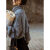 蔻线高领毛衣女麻花短款外穿慵懒风复古韩版宽松高腰显瘦灰色针织上衣 灰色 S （80-95斤）
