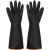 福安特劳 工业化工耐酸碱手套 防滑黑色橡胶手套 35cm