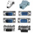 安达通 DB9母头公头 RS232插座9针芯串口接头接口焊板焊线式金属外壳 插板式公头(蓝色)--5个