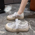 夏季新款全镂空透气网鞋板鞋运动休闲女鞋小白鞋 白色 35