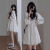 碧冰白色连衣裙短款2023秋季新款法式温柔风小个子泡泡长袖气质衬衫裙 白色 M