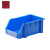 工创优品 零件盒组合式塑料加厚斜口收纳物料零散螺丝盒仓储货架盒H3蓝色 350*200*150mm