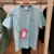 鳄鱼法国男装夏季新款休闲印花圆领短袖T恤衫潮 BVG/蓝色 S