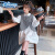 迪士尼（Disney）女童春秋连衣裙2023新款洋气中大童韩版格子马甲儿童裙子两件套潮 白色 120
