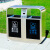 户外垃圾桶不锈钢304公共场合室外果皮箱 市政公园街道分类垃圾箱 透明镀锌三分类D385