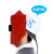 嘉博森 电焊面罩红钢纸焊帽子焊工防护安全头戴式焊接氩弧焊防火星防高温 可视窗不翻盖+安全帽卡槽+40片黑片