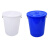 海斯迪克 gnjz-1245 圆形收纳桶大容量水桶 酒店厨房垃圾桶 工业环卫物业垃圾桶 100L桶 白色带盖