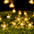 樱花太阳能灯串户外防水庭院花园阳台装饰露营挂树上氛围led彩灯 气泡球灯串暖光 65米30灯太阳能充电8种闪光模式
