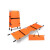 京工京选 加厚消防急救折叠多功能单架成人简易楼梯带轮担架 带包款橘色二折（加厚铝合金） 350斤