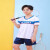 儿童羽毛球服男女孩速干球衣学生透气短袖运动套装 5117童装白蓝套装 XS