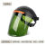 电焊防护面罩焊工专用烧焊防溅面具二保焊工男防烤脸头戴式焊帽 加厚HT- 墨绿色单独屏