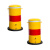 聚远 JUYUAN 钢管警示柱 黄红色隔离桩 路桩 铁立柱防撞柱 219×400mm 壁厚1.5 活动式 不含膨胀螺栓