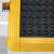 爱柯部落 可拼接橡胶抗疲劳带黄色警示边套装44×59cm厚14.5mm工业耐油耐磨防滑橡胶球形地垫111158