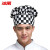 冰禹 BYlj-94 酒店餐厅服务员厨师帽 食品卫生工作帽 黑白格