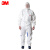 3M 4535透气防尘喷漆防液体喷溅防核辐射颗粒工业清洁维护白色带帽连体防护服XL 1件装