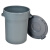 金诗洛 K5466 圆形带盖塑料垃圾桶 环卫储物垃圾桶酒店工厂超市大号保洁桶 168L