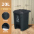 大垃圾桶大号商用大容量厨房脚踏脚踩式户外环卫桶带盖分类箱 20L灰色其他脚踏桶