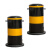 聚远 JUYUAN 1001 钢管警示柱 黄黑色隔离桩 路桩 铁立柱防撞柱 219×400mm 壁厚1.5 活动式 不含膨胀螺栓