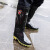高筒雨鞋 男士雨靴 加绒水靴 长筒短筒鞋 防滑雨靴 防水中筒水鞋 W901高筒黑底加毛棉