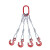 艾科堡 钢丝绳吊索具压制钢丝绳组合吊具起重吊钩索具二肢三肢四肢AKB-GSS-08 红色 2吨3米4腿美式货钩 
