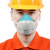 防尘口罩防工业粉尘过滤棉煤矿打磨电焊烟喷漆防毒面具 蓝色-1个+100片纤维棉