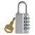 纳仕德 钥匙密码双开锁 解码锁 宿舍办公室柜锁双保险密码挂锁 小号银色+钥匙 SJ1040