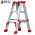 穆运梯子人字梯折叠伸缩加厚铝合金人字梯室内多功能伸缩楼梯工程梯装修脚架梯(1.8米高红加固加厚款） （0.8米红）