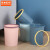 京洲实邦 压圈垃圾桶创意卫生间厨房客厅无盖垃圾篓 A    粉色 大号