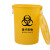 废物垃圾桶大号黄色诊所用生活垃圾废弃物损伤性圆形特大圆 黄色桶160K有盖