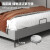 A家 真皮床 双人床奶油风简约现代大床极简软靠包婚床DA0197 1.8*2.0米(真皮款-青烟灰色) 床+CD610乳胶床垫