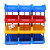 货架斜口分类零件盒组合式物料盒元件盒塑料盒螺丝盒工具箱收纳盒 F1号蓝【180*180*80】