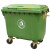 660升环卫大容量大型盖带轮绿色车垃圾箱小区l 660升加厚进口料绿色带轮无盖