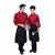 劳保佳 工装 企业餐饮制服 雅黑长袖+红围裙+红色贝雷帽 L码 可定制