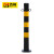 百舸75cm红白道口柱钢管警示柱隔离桩路桩铁立柱防撞柱反光固定桩 黄黑有耳款