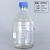 加厚玻璃GL45蓝盖试剂瓶密封化学实验瓶耐腐蚀样品瓶红盖四氟垫瓶 透明2000ml蓝盖+硅胶圈