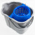 金诗洛 JZT-0030 手提拖把桶 大口径带滑轮挤水塑料拖布桶 免手洗拖把拧干桶 灰蓝色 