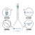 翌哲 特优级玻璃容量瓶 可过检定容磨口具塞化学实验教学仪器 透明100ml（加出厂证书） 特优级容量瓶 