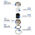 汇君 M型PG型金属防水接头铜电缆填料函固定头锁紧葛兰头公制 PG7【穿线3~6mm】 