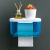 定制适用于卫生间纸巾盒厕所卫生纸置物架壁挂式抽纸盒免打孔创意 单层透明蓝大号