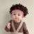 桐崎泡面头帽子婴儿搞笑帽子宝宝可爱假发帽子网红婴儿童个性头发套男 红色升级版卷发帽 头围35-46/适合1个月-12个月