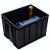 箱大王 Xdc-01  防静电周转箱 黑色塑料收纳箱零件盒  3号带盖350*265*125