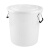 庄太太 【50L白色带盖】大号塑料桶 圆形收纳桶大容量水桶酒店工业环卫物业垃圾桶